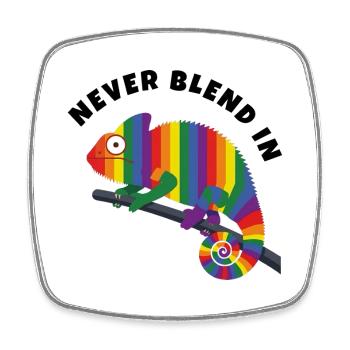 Rainbow Chameleon Pride Month - Square fridge magnet - white - Front