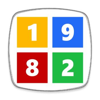 1982 - Square fridge magnet - white - Front