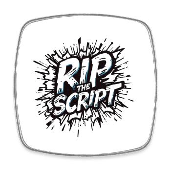 Rip the Script Burst - Viereckiger Kühlschrankmagnet - Weiß - Vorne
