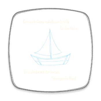 Gott sucht Schiffe- maritim, humorvoll, ermutigend - Viereckiger Kühlschrankmagnet - Weiß - Vorne
