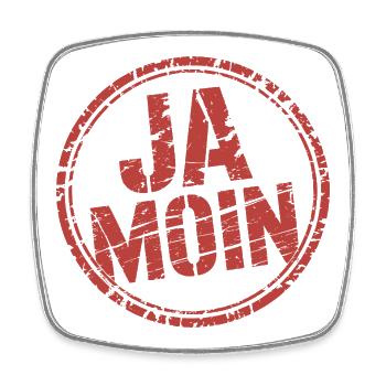 Ja Moin Norddeutschland Hamburg Gamer Meme Moin - Viereckiger Kühlschrankmagnet - Weiß - Vorne