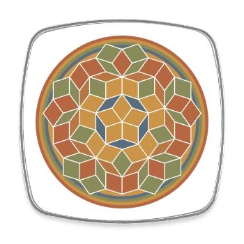 Penrose tiling Penrose tiling math retro - Square fridge magnet - white - Front