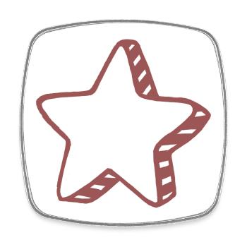 Rustic Doodle Star - Square fridge magnet - white - Front