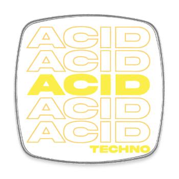 Acid Techno Rave Festival Shirt - Viereckiger Kühlschrankmagnet - Weiß - Vorne