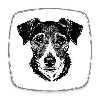 Jack russel head - Square fridge magnet - white - Front