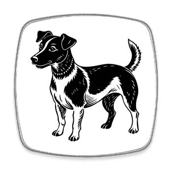 Jack Russel - Viereckiger Kühlschrankmagnet - Weiß - Vorne