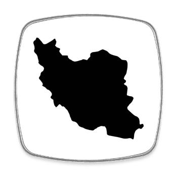Iran map - Square fridge magnet - white - Front