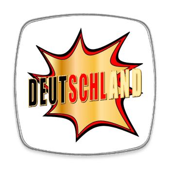 Deutschland Popart - Viereckiger Kühlschrankmagnet - Weiß - Vorne