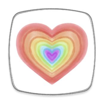 Rainbow Watercolor Heart - Square fridge magnet - white - Front
