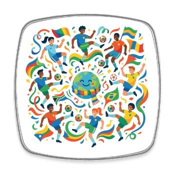 Weltkicker: Diversity in football Championship - Square fridge magnet - white - Front