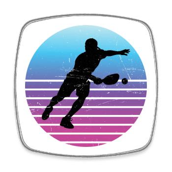 Pickleballer Geschenkidee für Pickleballsport Fans - Viereckiger Kühlschrankmagnet - Weiß - Vorne