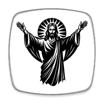 Jesus - Viereckiger Kühlschrankmagnet - Weiß - Vorne