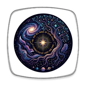 Arbre cosmique de la vie, nous sommes tous faits de matière stellaire - Magnet carré - blanc - Devant