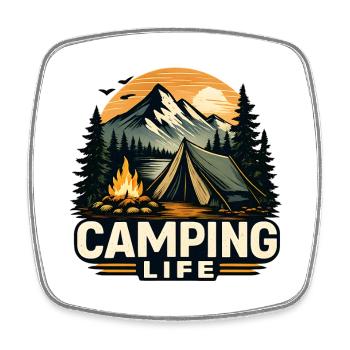 Camping Life Mountain Adventure Design - Square fridge magnet - white - Front