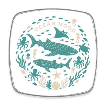Ocean Mood - Square fridge magnet - white - Front