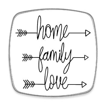 Maison L’amour familial – Poussé par la nature - Magnet carré - blanc - Devant