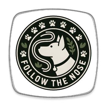 Follow The Nose Dog Nose Work Fun - Square fridge magnet - white - Front