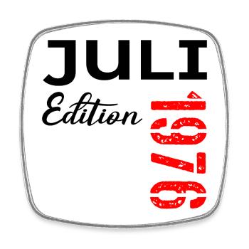 Juli 1976 - 50. Geburtstag - Viereckiger Kühlschrankmagnet - Weiß - Vorne