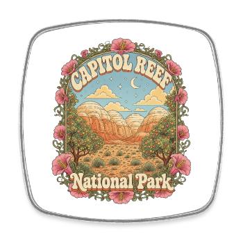Parc national de Capitol Reef, États-Unis, Vintage de l’Utah - Magnet carré - blanc - Devant