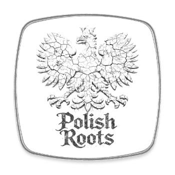 Polish Roots – Vintage Poland Eagle T-Shirt - Square fridge magnet - white - Front
