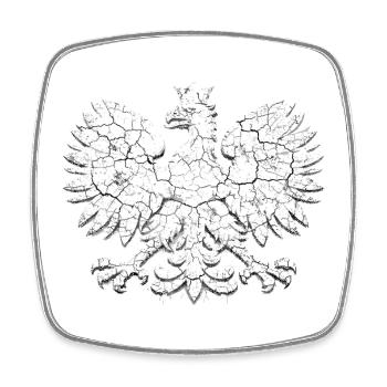 Polen Adler – Vintage Polska Grunge T-Shirt - Viereckiger Kühlschrankmagnet - Weiß - Vorne