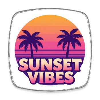Sonnenuntergang Vibes Palmen - Viereckiger Kühlschrankmagnet - Weiß - Vorne