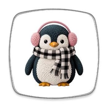 Pingouin - Magnet carré - blanc - Devant