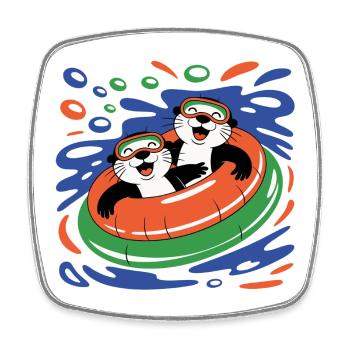 Funny Otter Crew - Square fridge magnet - white - Front