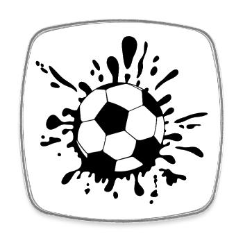 Fußball Ball Spritzer Kleckse - Viereckiger Kühlschrankmagnet - Weiß - Vorne