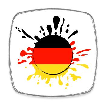 Ball Sonne Flagge Deutschland Farbklecks - Viereckiger Kühlschrankmagnet - Weiß - Vorne
