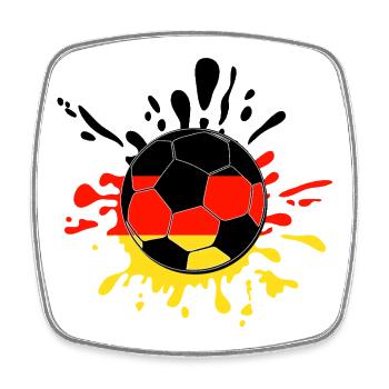 Flaggen-Splash Fußball Ball - Viereckiger Kühlschrankmagnet - Weiß - Vorne