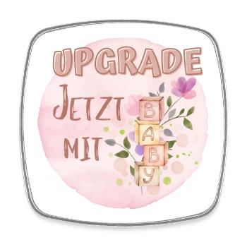 Jetzt mit Baby – Liebevolles Design für Eltern - Viereckiger Kühlschrankmagnet - Weiß - Vorne