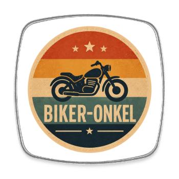 Biker-Onkel – Der coolste Onkel auf zwei Rädern - Viereckiger Kühlschrankmagnet - Weiß - Vorne