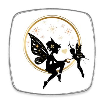 Golden fairy lovers - Square fridge magnet - white - Front
