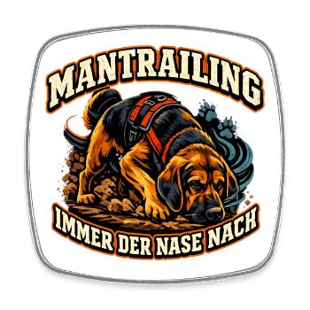 Mantrailing Nase führt - Viereckiger Kühlschrankmagnet - Weiß - Vorne