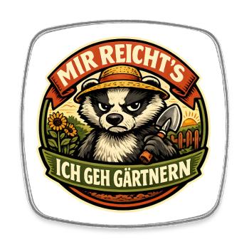 Mir reicht's Panda Garten-Spruch - Viereckiger Kühlschrankmagnet - Weiß - Vorne