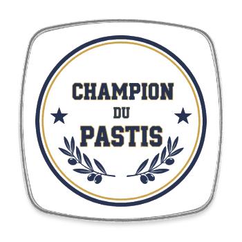 T-shirt Champion du Pastis - Magnet carré - blanc - Devant