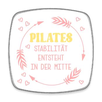 Pilates Stabilität Mitte - Viereckiger Kühlschrankmagnet - Weiß - Vorne