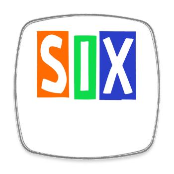 SIX Seven Straßentypografie - Viereckiger Kühlschrankmagnet - Weiß - Vorne