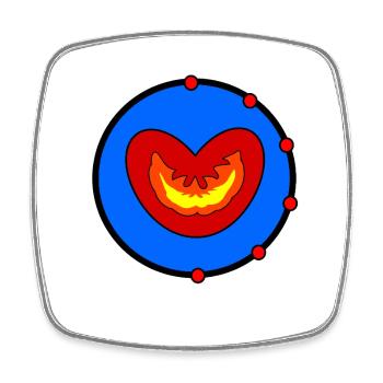Flaming Heart in the Blue Circle - Square fridge magnet - white - Front