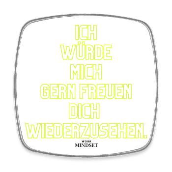 Ich Würde Mich Gern Freuen Wiedersehen - Viereckiger Kühlschrankmagnet - Weiß - Vorne
