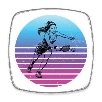 Pickleball players Gift Idea for Birthday - Square fridge magnet - white - Front