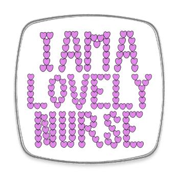 I am a lovely nurse typography - Square fridge magnet - white - Front
