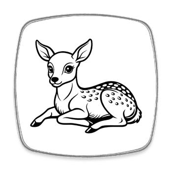 Baby Deer - Viereckiger Kühlschrankmagnet - Weiß - Vorne