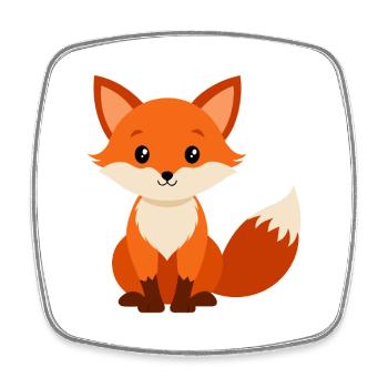 Baby fox - Square fridge magnet - white - Front
