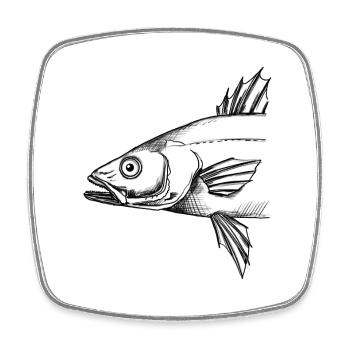 Tête de poisson – Illustration - Magnet carré - blanc - Devant
