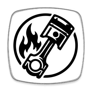 Tuning Symbol - Square fridge magnet - white - Front