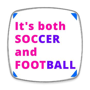 Fußball- und Fußball-Doppeldesign - Viereckiger Kühlschrankmagnet - Weiß - Vorne