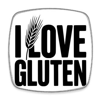 J’adore le gluten - Magnet carré - blanc - Devant