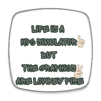NPC Simulator - Square fridge magnet - white - Front
